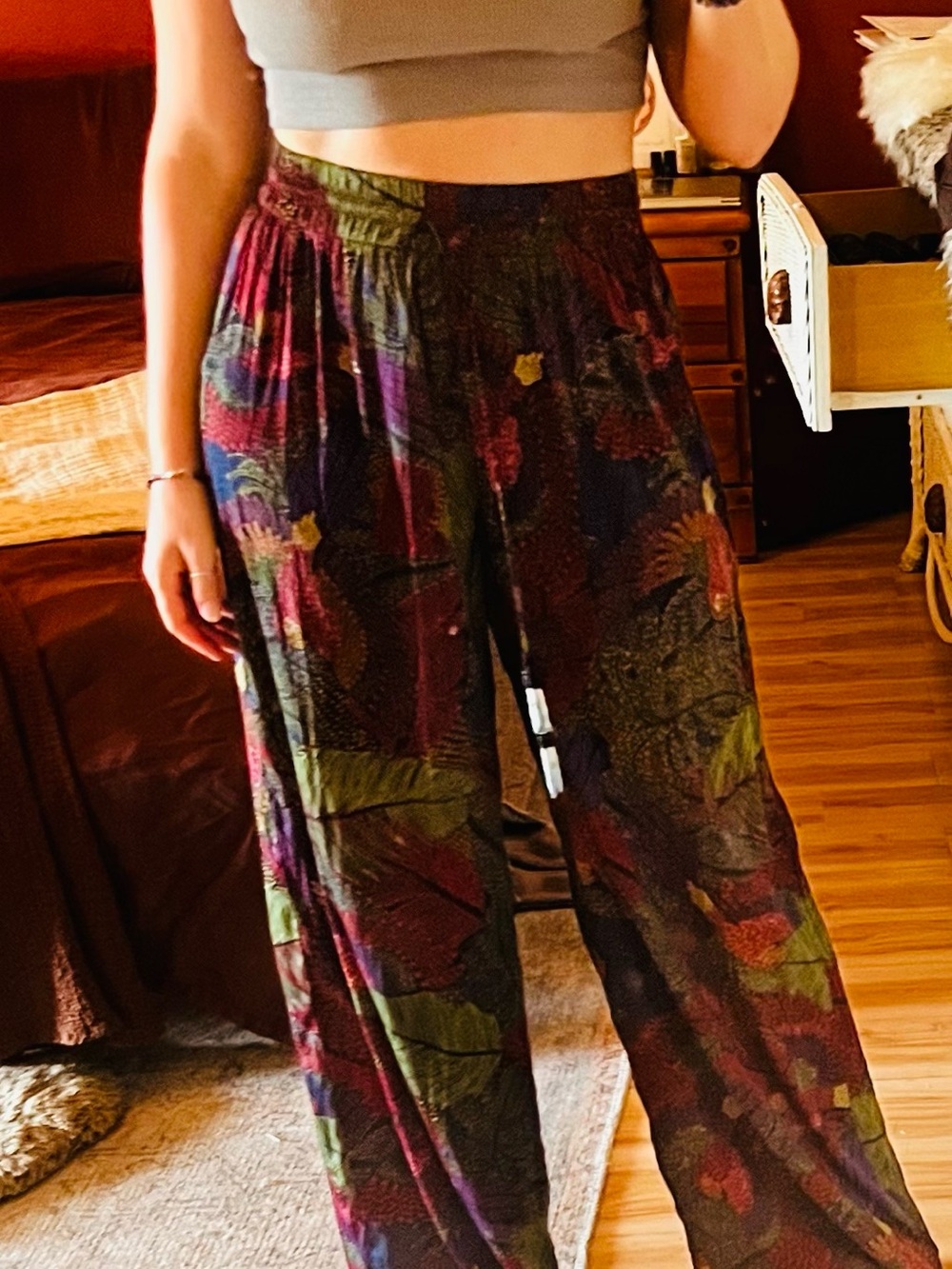 Rachel Zoe Flowy Boho Wide-Leg Pant in Multi-Tone Floral Print